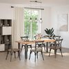 vidaXL Dining Table Light Brown Solid Oak Wood Large Adjustable Feet
