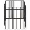 vidaXL Dog Playpen Black Galvanized Steel Large Heavy Duty Dog Playpen