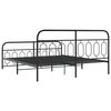 vidaXL Bed Frame Black Steel Full Rectangular Modern Durable