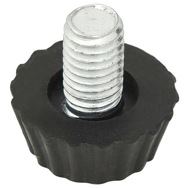 vidaXL Furniture Foot Black Plastic, Steel M8 x 0.4 in Adjustable Feet
