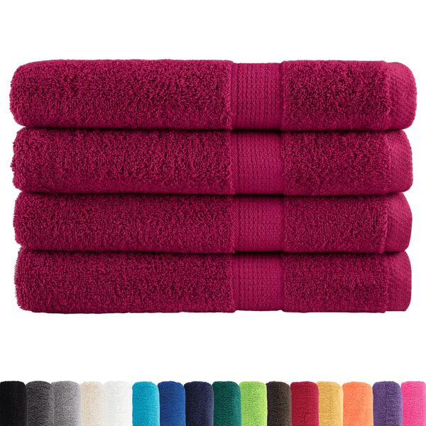 vidaXL Towel Set of 4 Bordeaux 100% cotton 39.4 x 78.7 in Towel