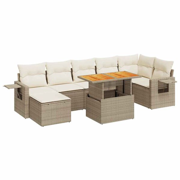 vidaXL Garden Sofa Set Beige, Cream White