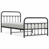 vidaXL Bed Frame Black Powder-Coated Steel Single Bed Frame