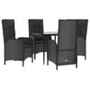 vidaXL Patio Dining Set Black