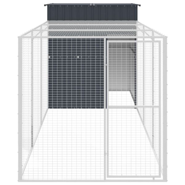 vidaXL Chicken Cage Anthracite Galvanized steel 65 x 179.1 x 71.3 in