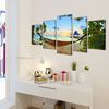 Canvas Wall Print Set Sand Beach with Hammock 39" x 20"