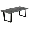 vidaXL Coffee Table Grey Solid Mindi Wood, Powder-Coated Steel