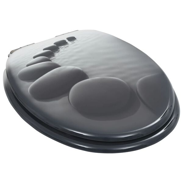 vidaXL WC Toilet Seats 2 pcs with Soft Close Lids MDF Stones Design (2x143928)