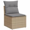 vidaXL Garden Sofa Set Beige, Light Grey PE Rattan, Steel, Polyester Large