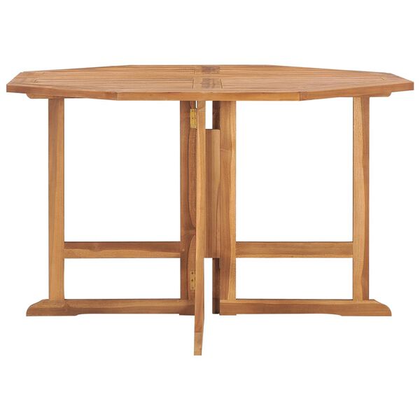 vidaXL Garden Dining Table Natural Teak Solid Teak Wood Compact Foldable
