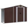 vidaXL Garden Shed Brown Galvanized Steel Large Garden Shed