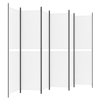 vidaXL 6-Panel Room Divider White 118.1"x78.7" Fabric