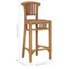 vidaXL Bar Chair Natural Teak Fine sanded teak hardwood Pub height
