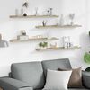 vidaXL Wall Shelf Set of 4 Sonoma oak MDF 31.5 in x 3.5 in x 1.2 in