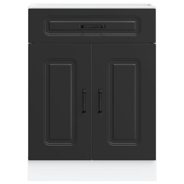 vidaXL Kitchen Base Cabinet Black Engineered wood Standard