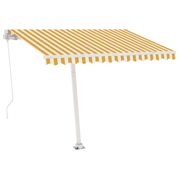vidaXL Retractable Awning Yellow and White