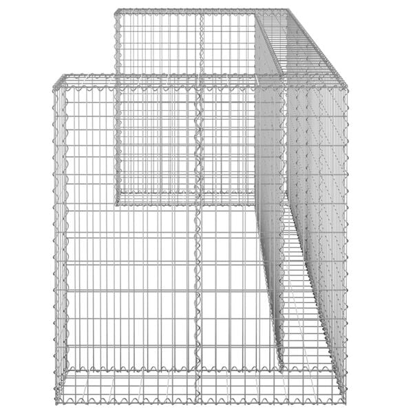 vidaXL Gabion Wall for Garbage Bins Galvanized Steel 100"x39.4"x43.3"