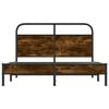vidaXL Bed Frame Smoked oak Steel, engineered wood Double Bed Frame