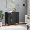 vidaXL Storage Cabinet Black Engineered wood, plastic Medium