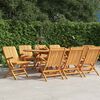 vidaXL Folding Garden Chair Set of 8 Teak Solid teak wood Standard