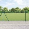 vidaXL Fence with Posts Green 39.4" x 984.3" Steel