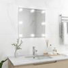 vidaXL Wall Mirror With Led Light Silver Glass, Plastic Medium