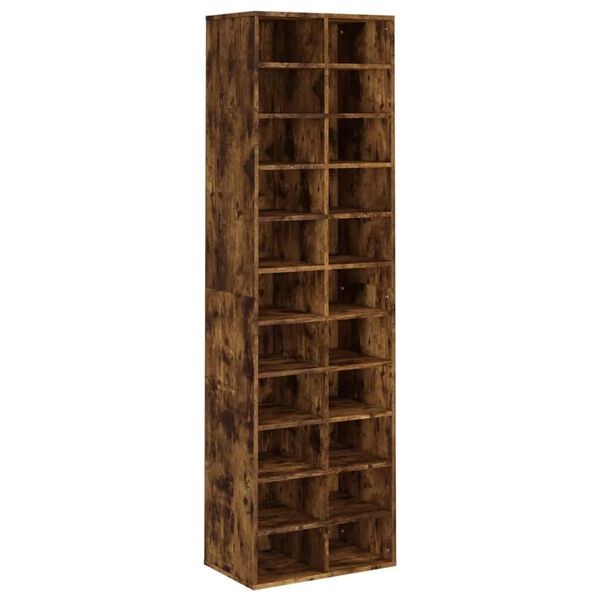 vidaXL Shoe Cabinet Smoked Oak Engineered wood Tall Shoe Cabinet