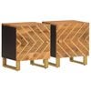 vidaXL Bedside Cabinet Set of 2 Brown and Black