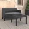 vidaXL Outdoor Lounge Set Anthracite Polypropylene with rattan look