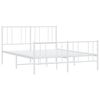 vidaXL Bed Frame White Powder-coated steel Full Bed Frame Rectangular