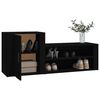 vidaXL Shoe Cabinet Black Engineered Wood 51.2 in x 13.8 in x 21.3 in