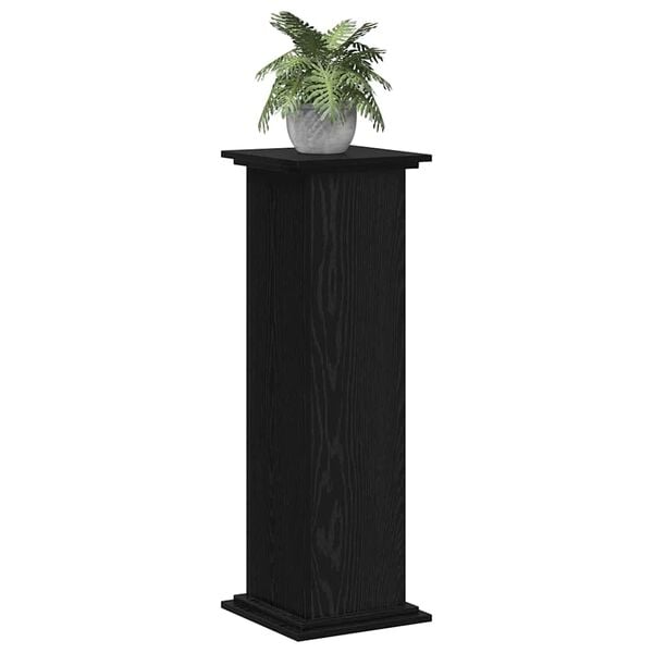 vidaXL Plant Stand Black Oak 12.99 x 12.99 x 39.37 in Engineered wood