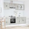 vidaXL Kitchen Cabinet Set Concrete Grey Engineered Wood, Glass Large