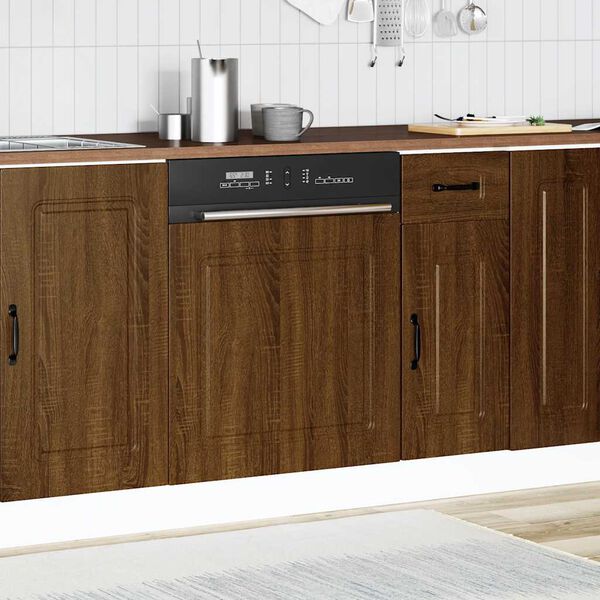 vidaXL Dishwasher Panel Brown Oak Engineered wood Standard Durable