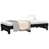 vidaXL Day Bed Black Solid pine wood Double Extendable Day Bed