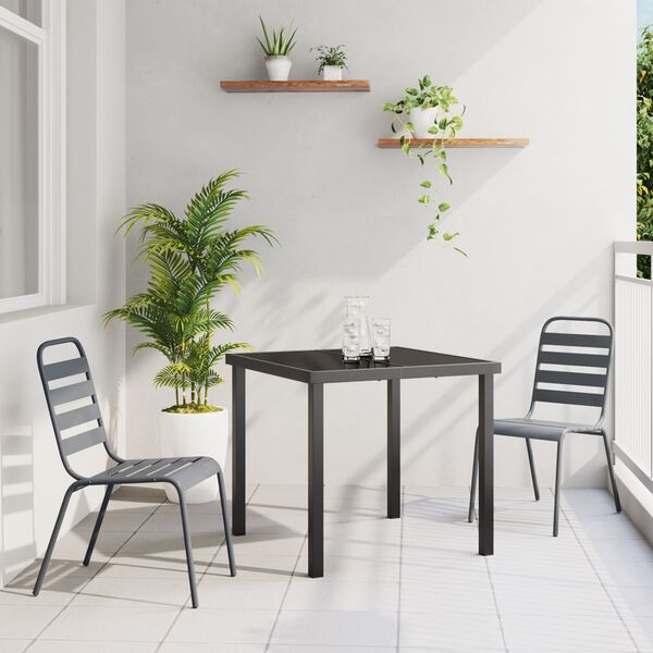vidaXL Garden Dining Set 5 pcs Dark gray Steel