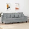 vidaXL 3-Seater Sofa Light Grey 100% Polyester Fabric, Metal, Textilene