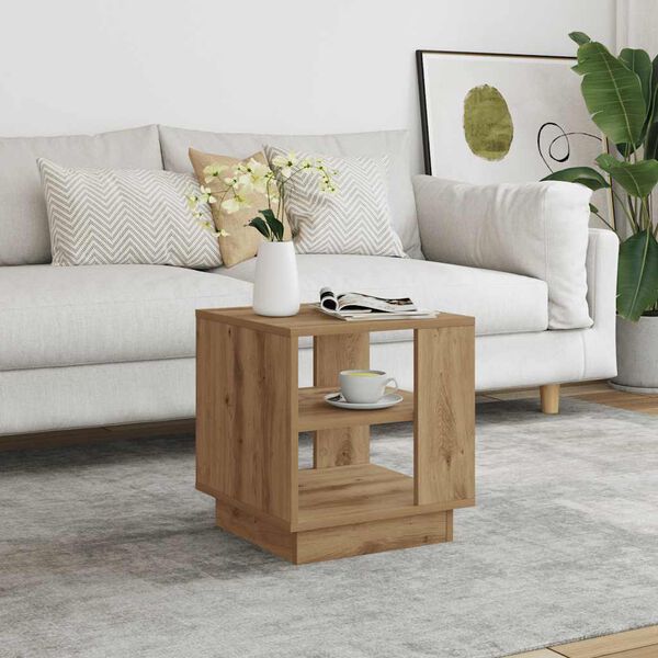 vidaXL Coffee Table Artisan Oak Engineered Wood 15.7 x 15.7 x 16.9 in