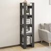 vidaXL Book Cabinet Grey Solid Pine Wood 63 in tall Book Cabinet