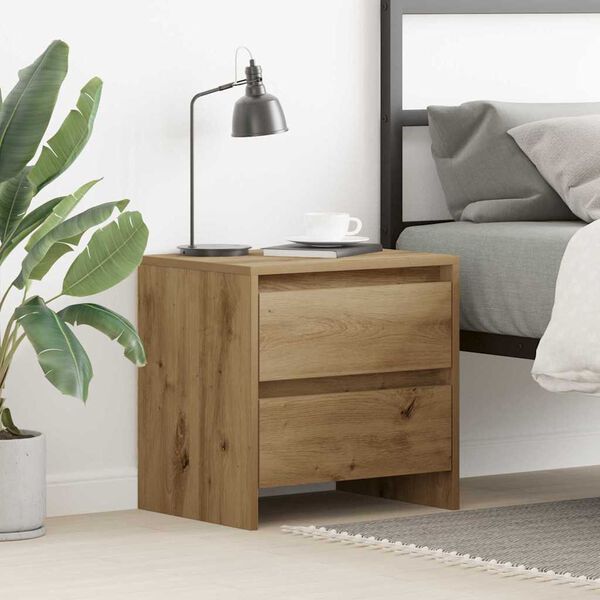 vidaXL Bedside Cabinet Artisan Oak 17.72 x 13.39 x 17.52 in