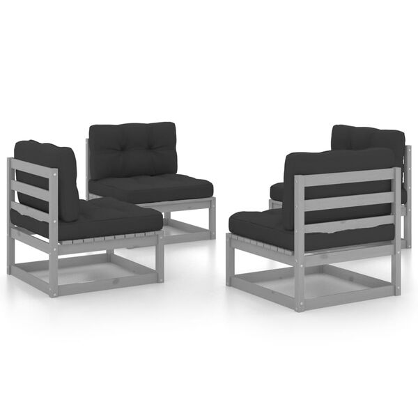 vidaXL Patio Lounge Set Grey, Anthracite