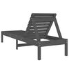 vidaXL Sun Lounger Set of 2 Grey Solid Pine Wood Large