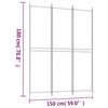 vidaXL 3-Panel Room Divider Black 59.1"x78.7" Fabric