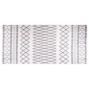 vidaXL Rug Black and White Velvet 31.5x118.1 in Rug Rectangular