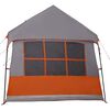vidaXL Family Tent Grey and Orange 244.88 x 116.14 x 93.70 in