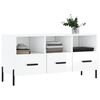 vidaXL TV Cabinet High gloss white Engineered wood, iron Medium