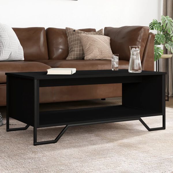vidaXL Coffee Table Black Engineered wood 39.4 in x 20.1 in x 15.7 in