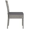 vidaXL Dining Chair Set of 2 Grey Poly rattan, powder-coated steel