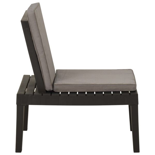 vidaXL Lounge Chair Grey, Anthracite Plastic, Fabric Medium