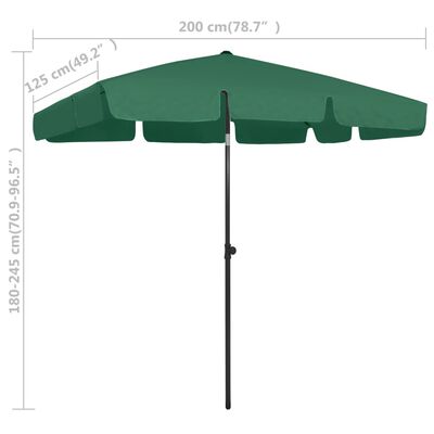 vidaXL Beach Umbrella Green 78.7"x49.2"